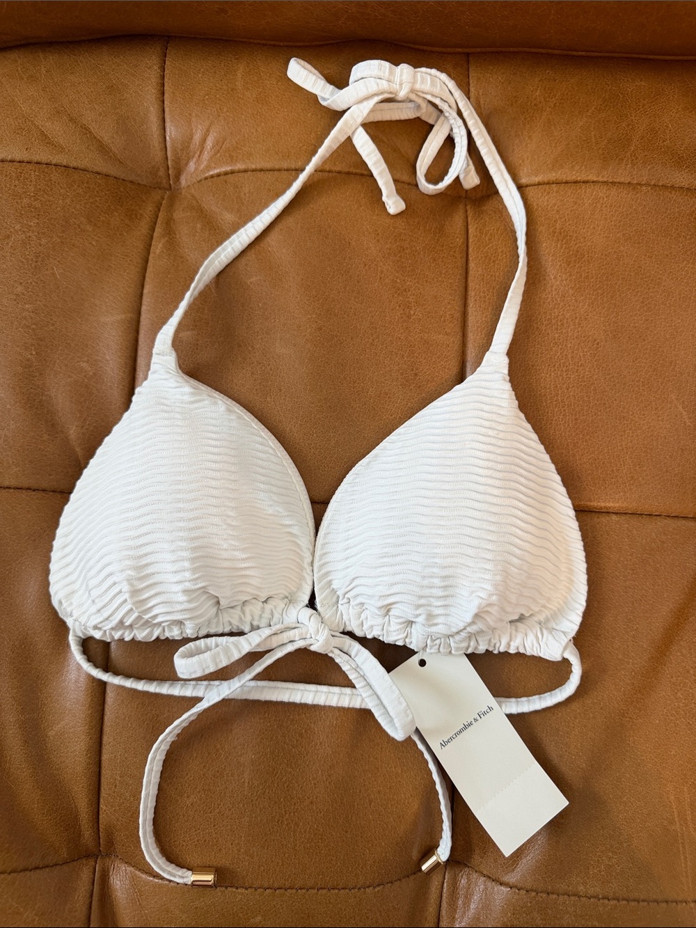 NEW! A&F White Triangle Bikini Top XS